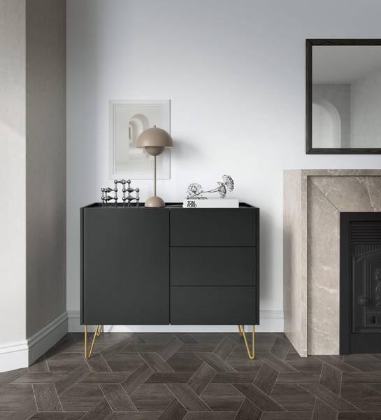Sideboard HARMON KSZ97 Schwarz - Holzwerkstoff - 97 x 83 x 37 cm