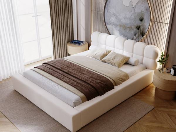 Polsterbett PLAZA Creme - Liegefläche Breite: 140 cm