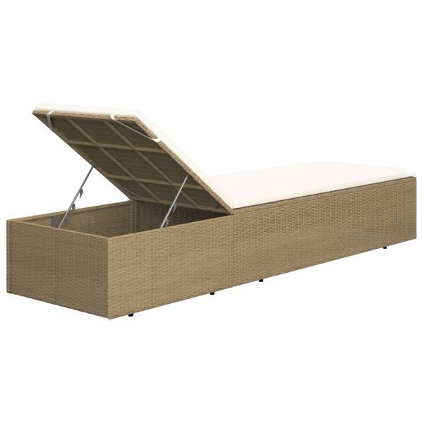 Gartenliege M607039 Braun - Polyrattan - 60 x 84 x 198 cm