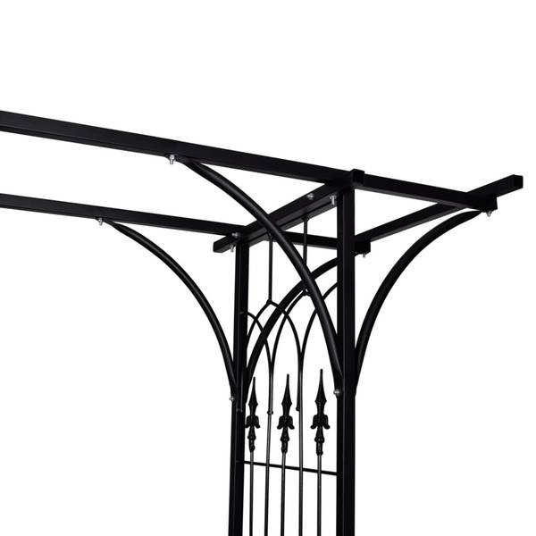 Gartenbogen V582 Schwarz - Metall - 52 x 204 x 200 cm