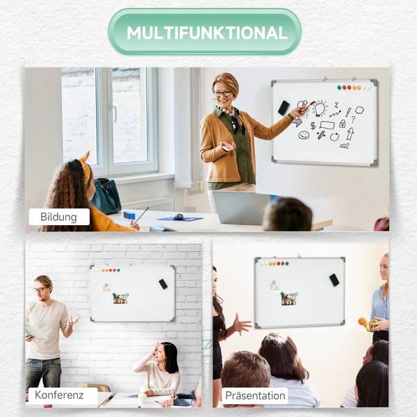 Whiteboard 911-016V01WT wit - metaal - 60 x 2 x 90 cm