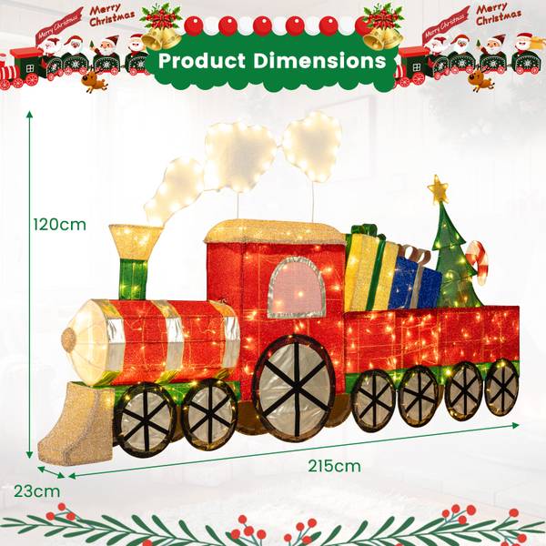 Weihnachtszug OY47329PQDE Rot - Metall - 23 x 120 x 215 cm