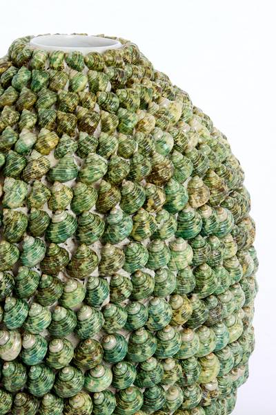 Topf SHELL Grün - Massivholz - 21 x 22 x 21 cm