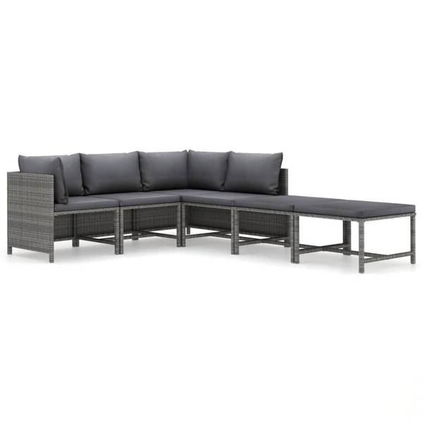 Salon de jardin 3009676-14 (lot de 6) Gris - Polyester - Acier - 60 x 60 x 60 cm
