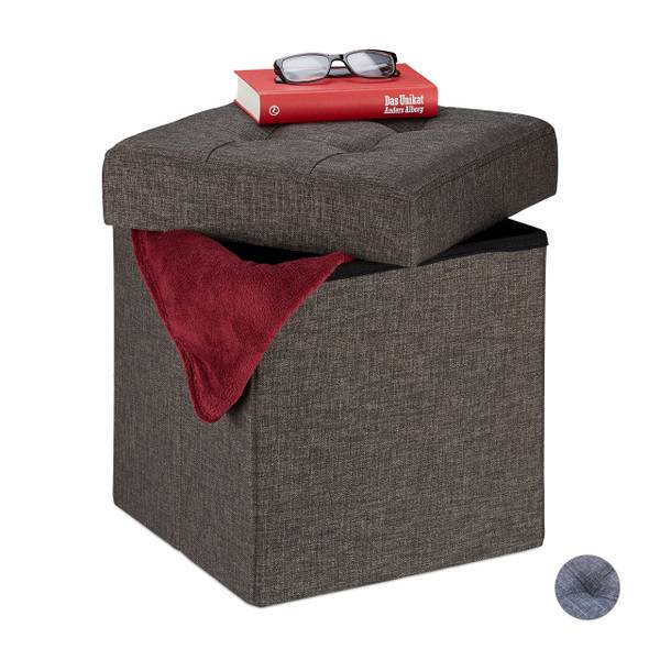 Sitzhocker mit Stauraum Braun