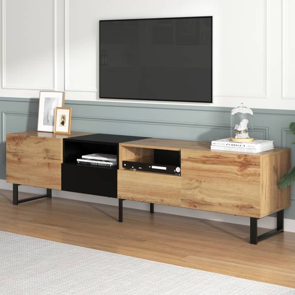 TV-Lowboard NaturEve Ⅱ Beige - Stahl - 190 x 48 x 38 cm