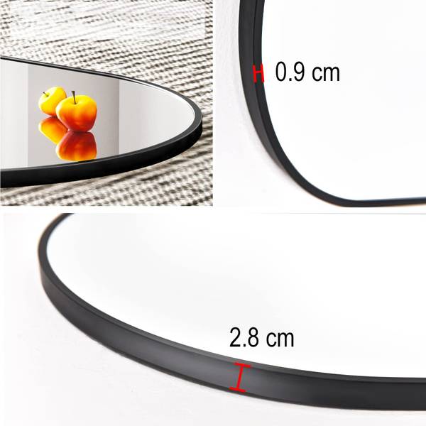 Wandspiegel LUNA Schwarz - Glas - 50 x 100 x 3 cm