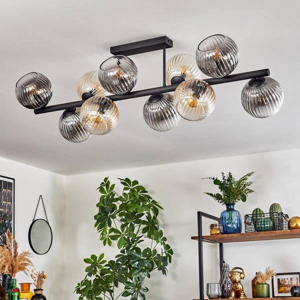 Deckenleuchte Cesaro Grau - Gelb - Metall - 24 x 16 x 110 cm