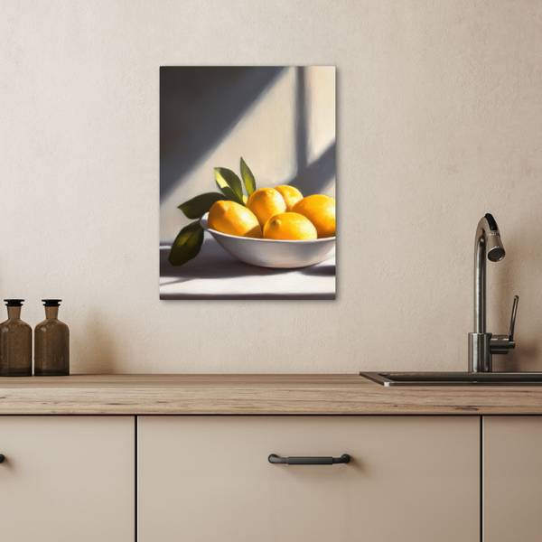 LEINWANDBILD Zitronen Gelb - Textil - 30 x 40 x 2 cm