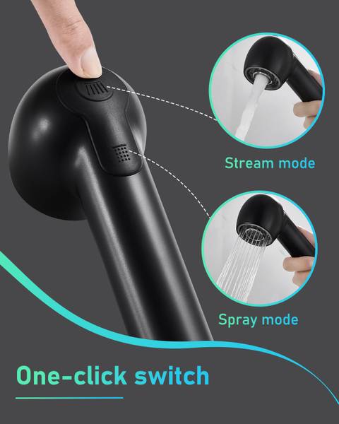 Küchenarmatur Ausziehbar, 2 Sprühmodi Schwarz - Edelstahl - 24 x 8 x 36 cm