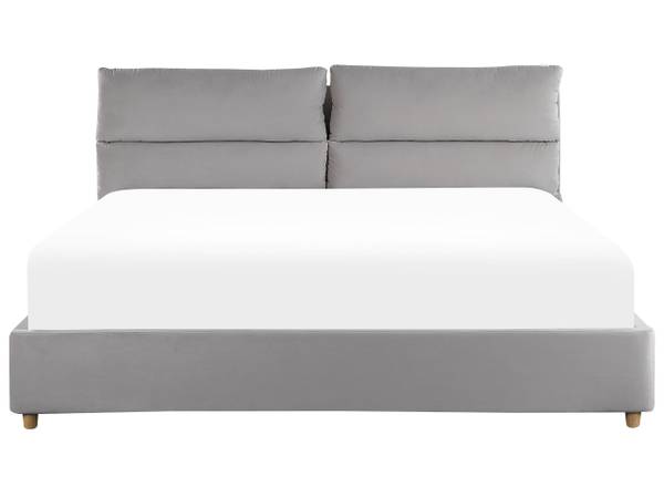 Lit double BATILLY Gris - Gris lumineux - 194 x 224 cm