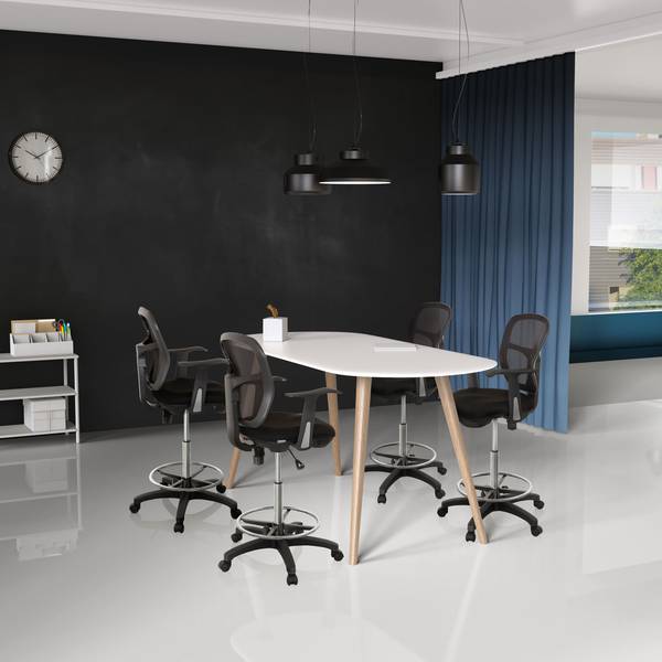 Counterstuhl TOP WORK 108 Schwarz - Polyester - 62 x 137 x 55 cm