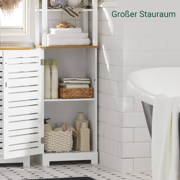 Hoge kast BZR43-W wit - plaatmateriaal op houtbasis - 60 x 160 x 30 cm