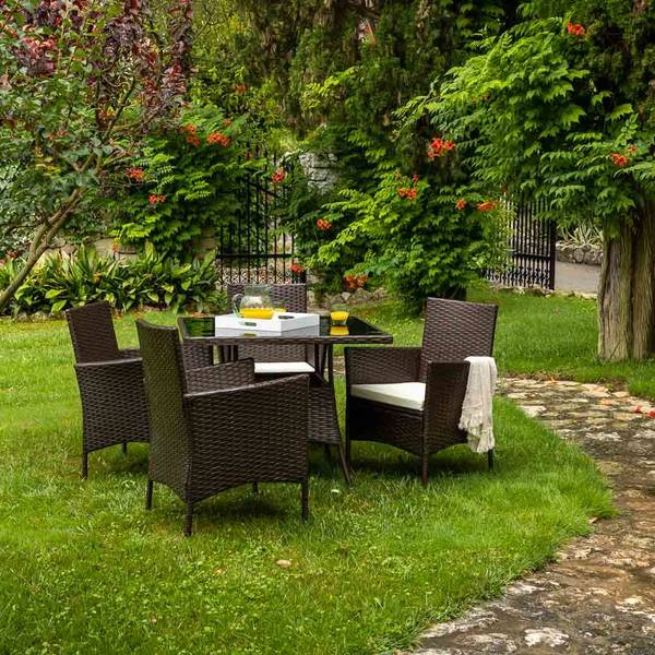 Garten-Esszimmer Jardín Descanso Braun - Rattan - 58 x 85 x 60 cm