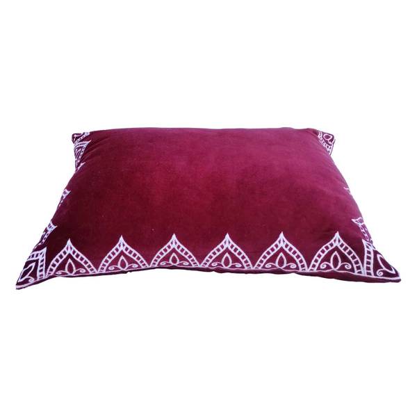 Marokkanisches Samtkissen Luka Rot - Baumwollstoff - 45 x 13 x 30 cm