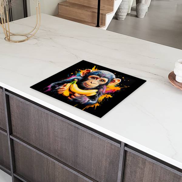 HERDABDECKPLATTE Graffiti Affe 58 x 51 cm