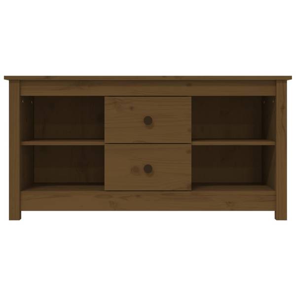 TV-Schrank D612 Braun - Massivholz - 37 x 52 x 103 cm