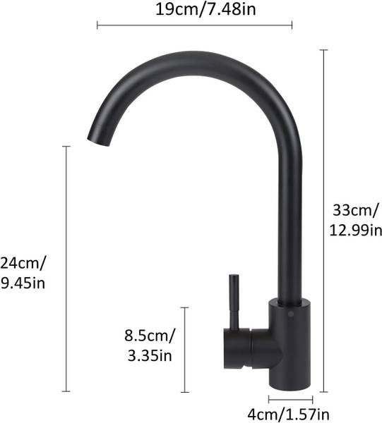 Keukenkraan Susanne zwart - metaal - 6 x 33 x 19 cm