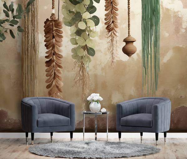 Fototapete Hängende Blätter Scandi Boho 400 x 280 cm