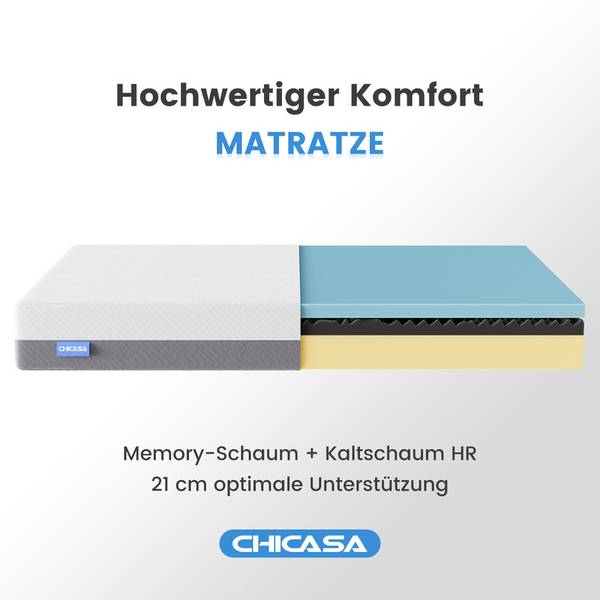 Matratze Kaltschaummatratze 7-Zonen H3H4 90 x 200 cm