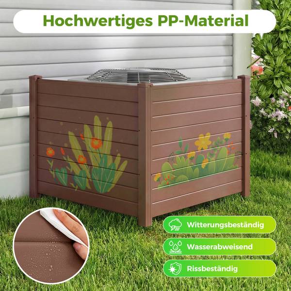 Gartenzaun ZB35489NZ 2-tlg. Braun - Kunststoff - 7 x 95 x 122 cm