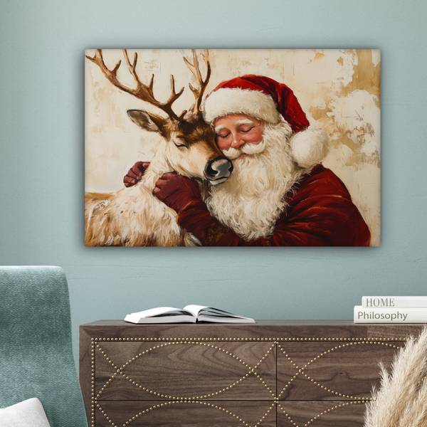 TABLEAU SUR TOILE Père Noël 90 x 60 cm