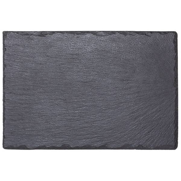 Serviertablett 4er Set SET396 Schwarz - Naturfaser - 20 x 1 x 30 cm