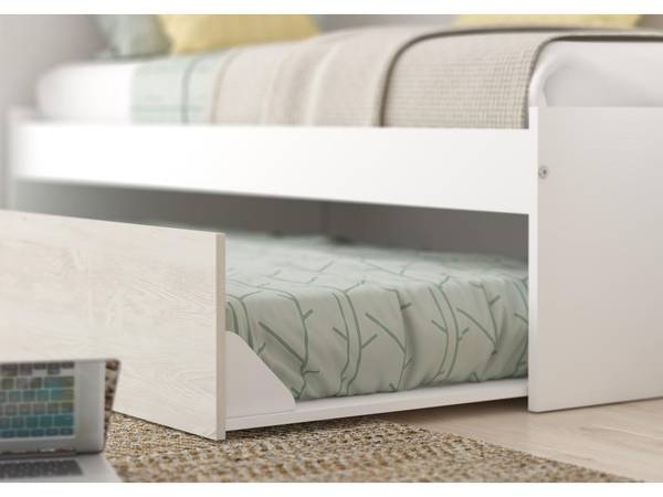 Bettrahmen LUMOKA Beige - Holz teilmassiv - 96 x 203 x 298 cm