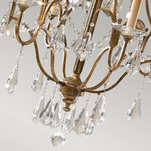 Valentina 6 lustre Marron - Verre - Métal - 73 x 84 x 73 cm