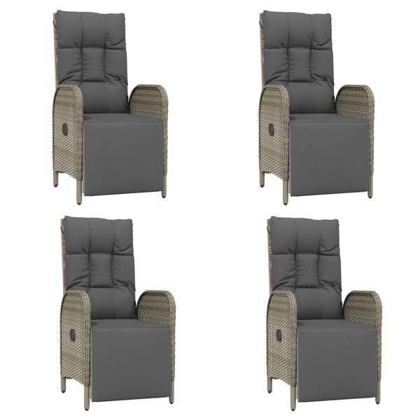 Salle à manger 3029227-4 (lot de 5) Gris - Polyester - Acacia - Acier - 150 x 75 x 90 cm
