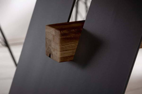 Esstisch GRAND OAK Schwarz - Braun - Eiche - Eisen - 240 x 75 x 100 cm