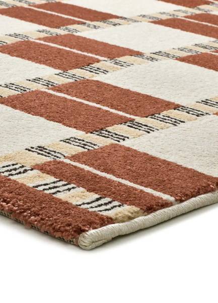 Laagpolig vloerkleed ASTRA beige - koper - 80 x 150 cm
