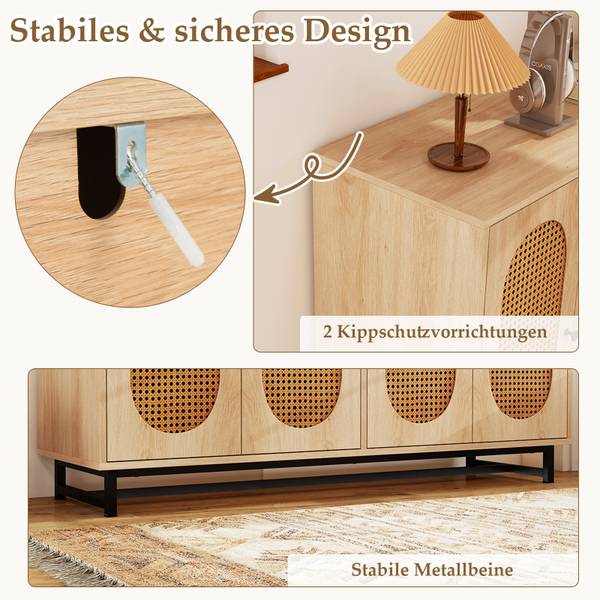 Buffetschrank VH34217ZM Braun - Holzwerkstoff - 40 x 81 x 126 cm