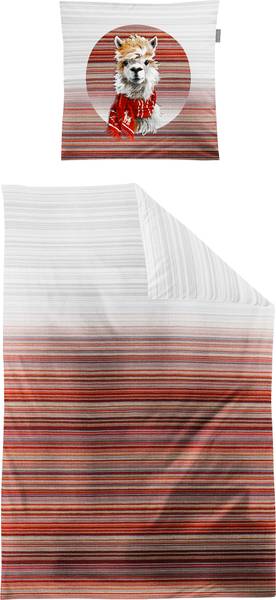Bettwäsche 210610 2-teilig Rot - Textil - 135 x 1 x 200 cm