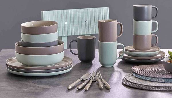 Kaffeetassen Jasper 6er Set Grau