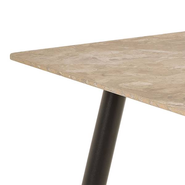 Table à manger Wicklow Marron - En partie en bois massif - 140 x 75 x 80 cm