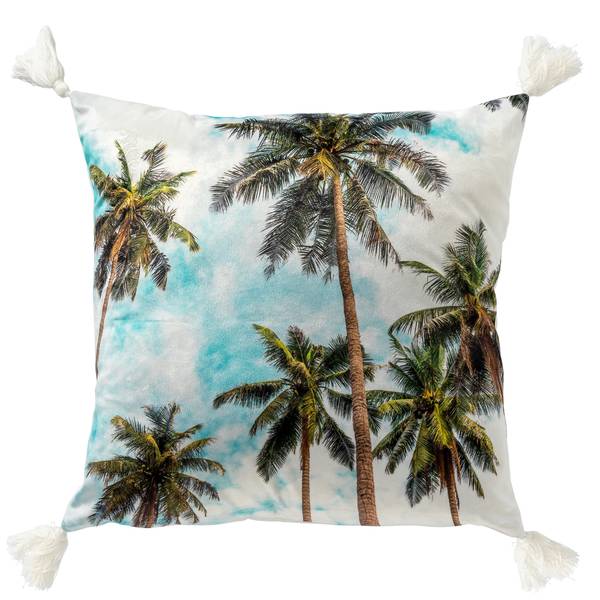 Housse de coussin Bahamas Blanc - Textile - 45 x 45 x 10 cm