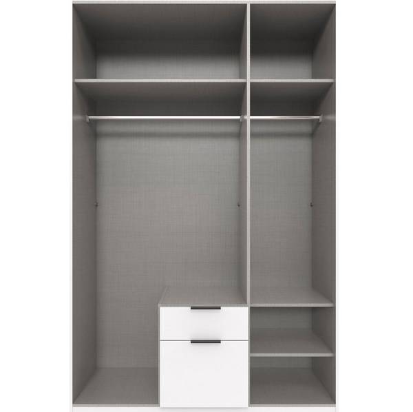 Kleiderschrank MUGANO Grau - Leinen - Stahl - 135 x 208 x 58 cm