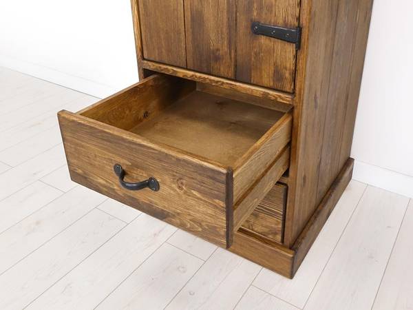 Kledingkast Rustyk 1D bruin - grenenhout - staal - 57 x 190 x 60 cm