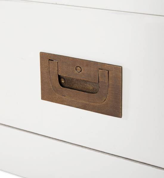 TV-SCHRANK AUS WEISSEM HOLZ L 125 cm Weiß - Holz teilmassiv - 125 x 50 x 40 cm
