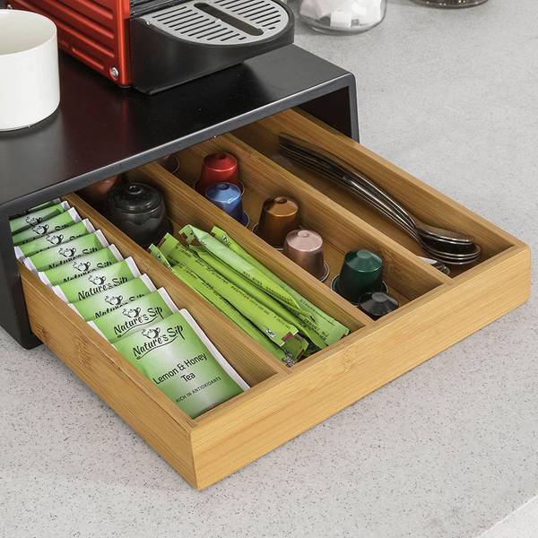 Lot De 2 Pots De Rangement Métal Avec Couvercle Bambou - Noir Et Doré - Parfait Pour Aliments Secs, Cuillères Ou Décoration Cuisine