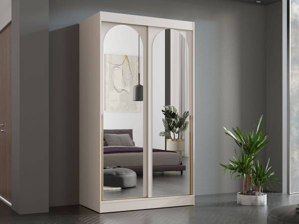 Kleiderschrank Modin Beige - Gold