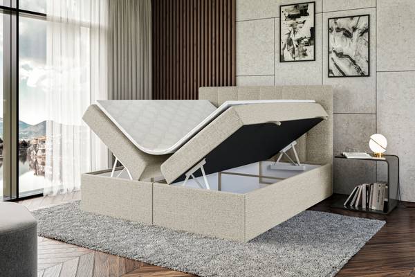 Boxspringbett MARCE Beige - Breite: 160 cm - H3