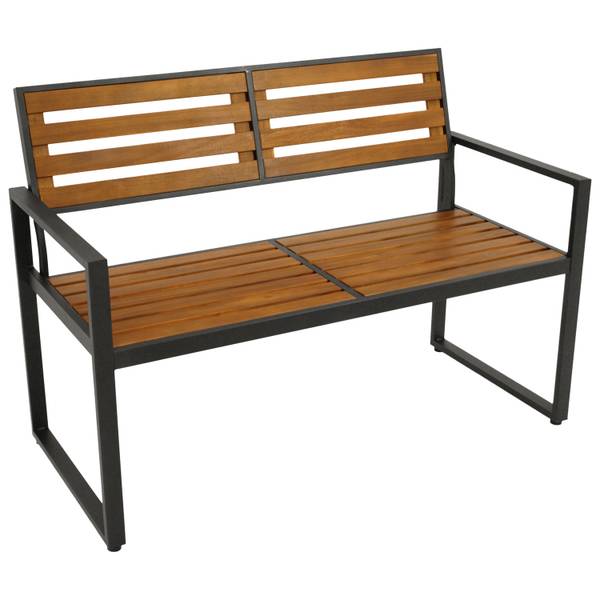 Gartenbank RAGUSA Braun - Grau - Akazie - Stahl - 123 x 88 x 62 cm