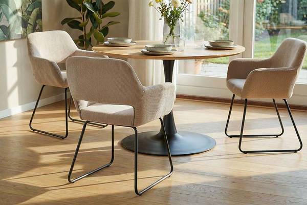 Esszimmerstuhl MUSTANG Beige - Cord - Polyester - 56 x 77 x 56 cm