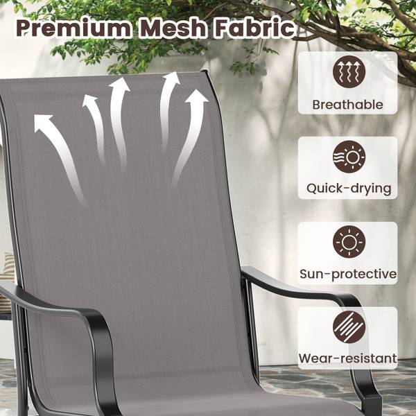 Gartenstühle ZB34868(2er-Set) Grau - Metall - 73 x 101 x 56 cm