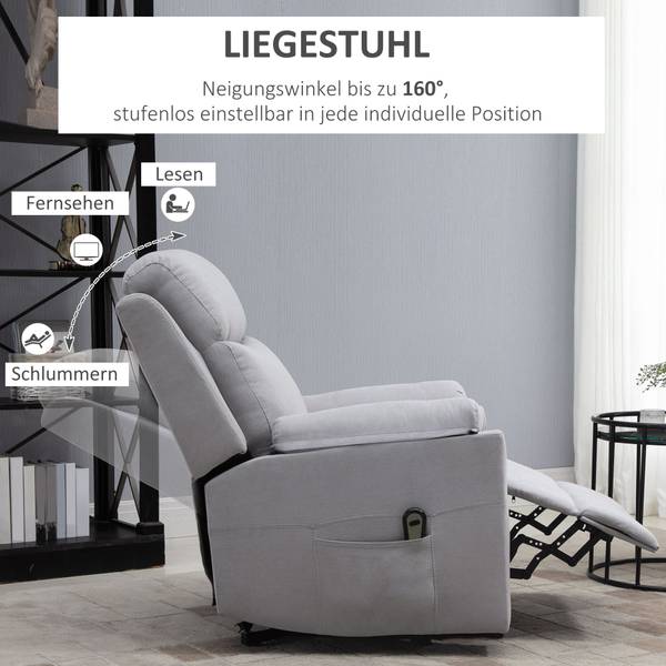 Aufstehsessel 713-094V90LG Glas Grau - Hellgrau