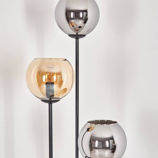 Stehlampe Cesaro Grau - Silber - Gelb - Holzwerkstoff - Metall - 50 x 50 x 86 cm