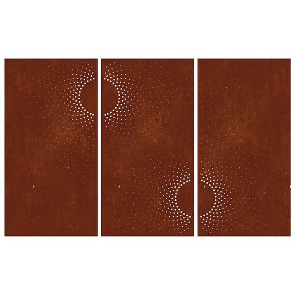 Garten Wanddekoration 824512 (3-teilig) Braun - Stahl - 55 x 1 x 105 cm