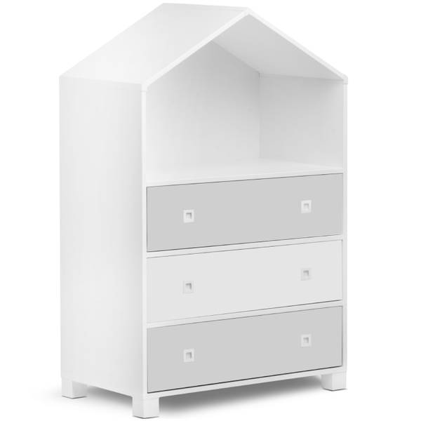 Kindercommode MIRUM grijs - wit - ABS - 80 x 126 x 45 cm